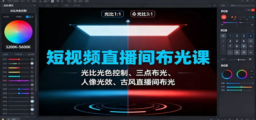 短视频直播间布光课：光比光色控制、三点布光、人像光效、古风直播间布光 - 付费阅读
