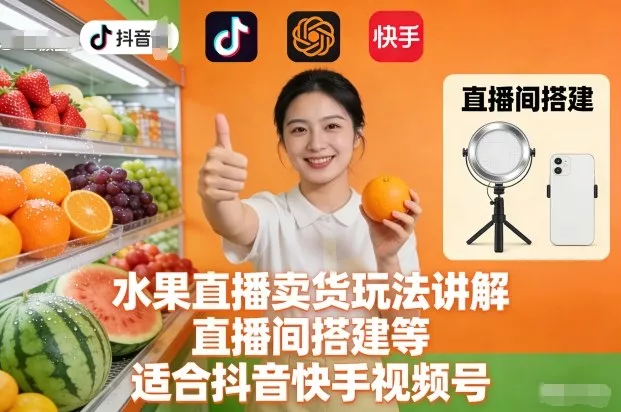 水果直播卖货玩法讲解、直播间搭建等，适合抖音快手视频号 - 付费阅读
