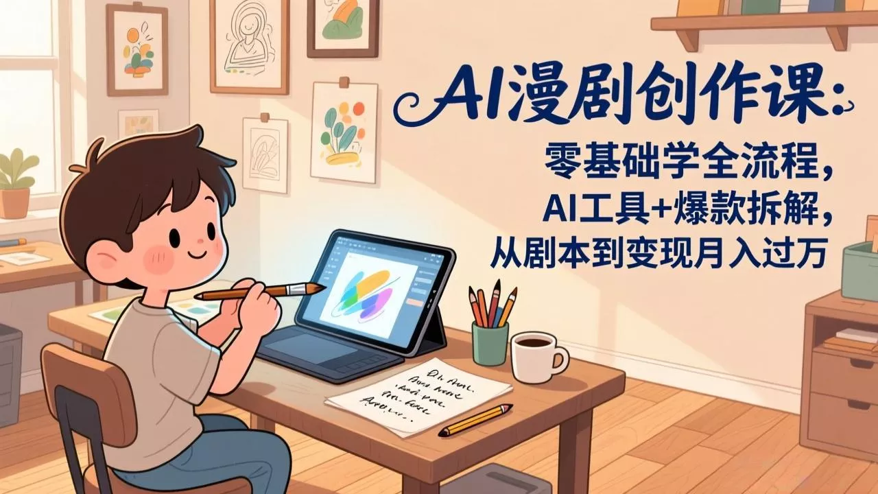 AI漫剧创作课：零基础学全流程，AI工具+爆款拆解，从剧本到变现月入过万 - 付费阅读