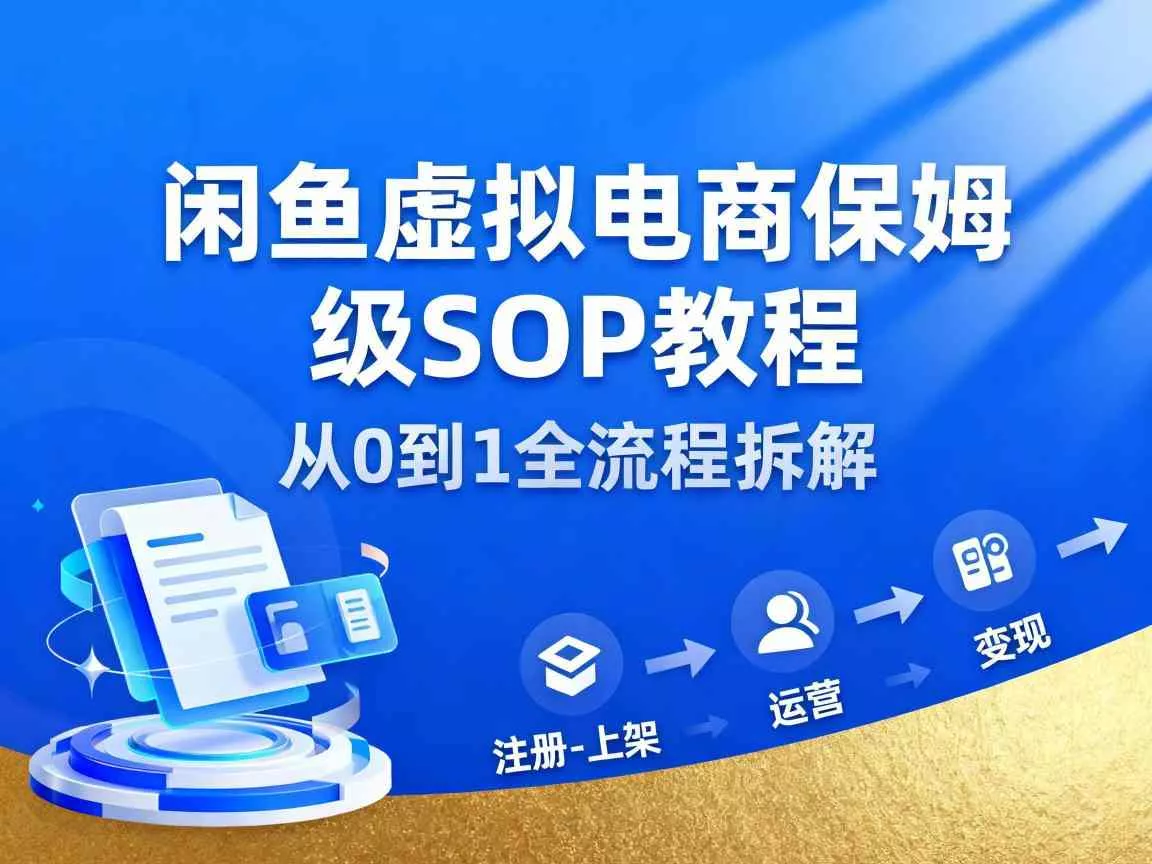 闲鱼虚拟电商，月入轻松过1W，保姆级SOP教程 - 付费阅读