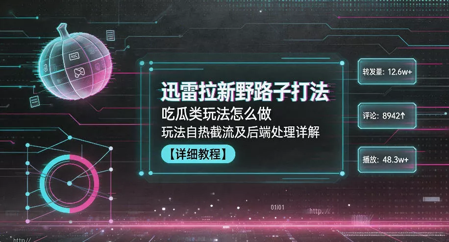 迅雷拉新野路子打法，吃瓜类玩法怎么做，玩法自热截流及后端处理详解 - 付费阅读