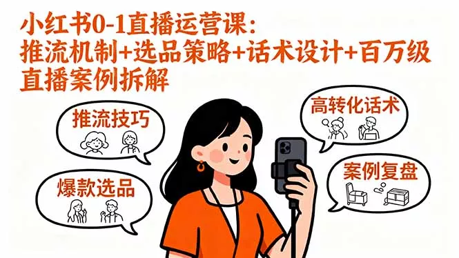 小红书0-1直播运营课：推流机制+选品策略+话术设计+百万级直播案例拆解 - 付费阅读