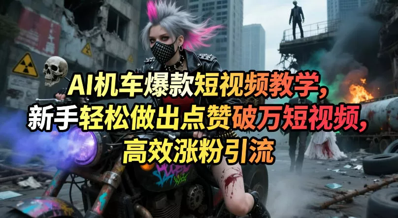 AI机车爆款短视频教学，新手轻松做出点赞破万短视频，高效涨粉引流 - 付费阅读