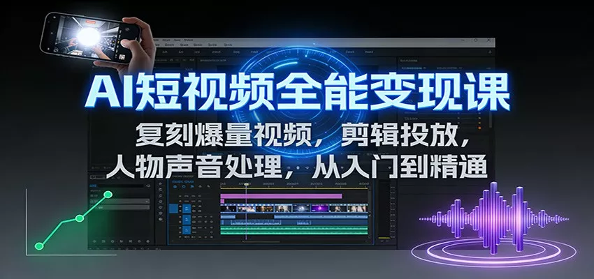 AI短视频全能变现课：复刻爆量视频，剪辑投放，人物声音处理，从入门到精通 - 付费阅读