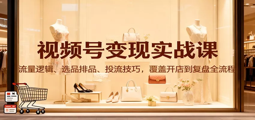 视频号变现实战课：流量逻辑、选品排品、投流技巧，覆盖开店到复盘全流程 - 付费阅读