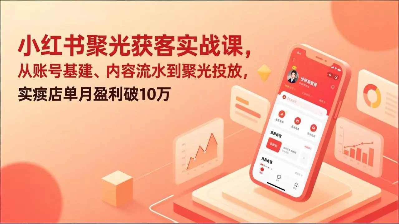 小红书聚光获客实战课，从账号基建、内容流水到聚光投放，实体店单月盈利破10万 - 付费阅读
