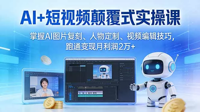 AI+短视频颠覆式实操课：掌握AI图片复刻、人物定制、视频编辑技巧，跑通变现月利润2万+ - 付费阅读
