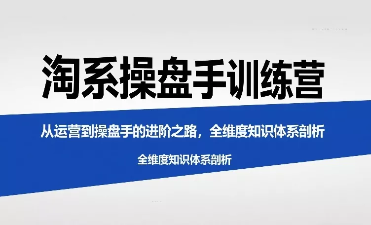 淘系操盘手训练营，从运营到操盘手的进阶之路，全维度知识体系剖析(更新) - 付费阅读