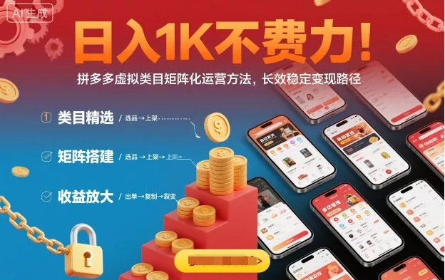 日入1K不费力！拼多多虚拟类目矩阵化运营方法，长效稳定变现路径 - 付费阅读