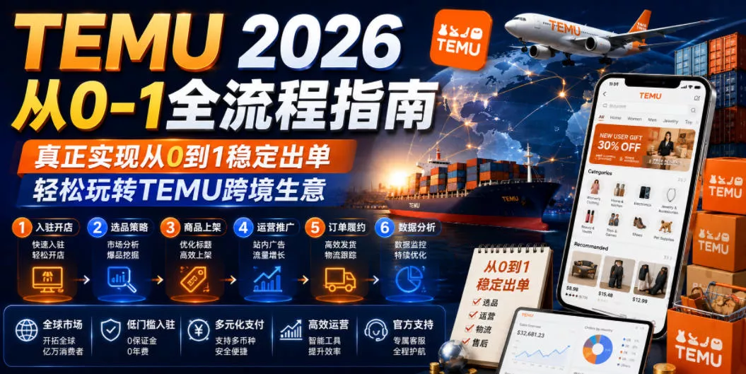 TEMU 2026从0-1全流程指南，真正实现从0到1稳定出单，轻松玩转TEMU跨境生意 - 付费阅读