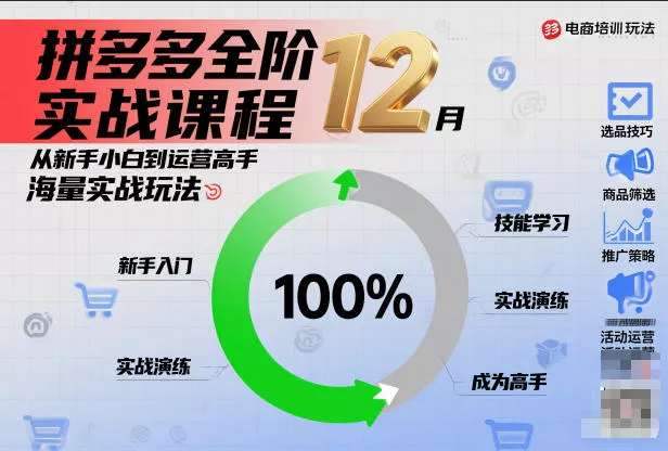 拼多多全阶实战课程12月，从新手小白到运营高手，海量实战玩法 - 付费阅读