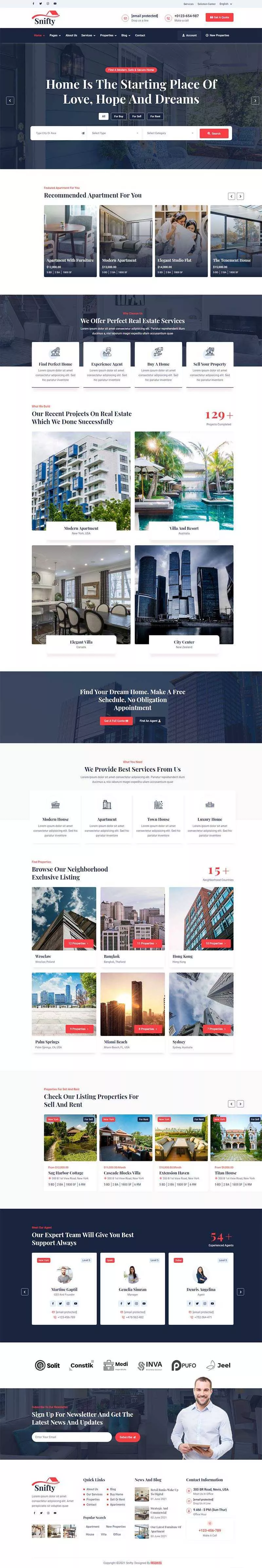 bootstrap5深蓝色房地产信息资讯平台HTML5模板 - 付费阅读