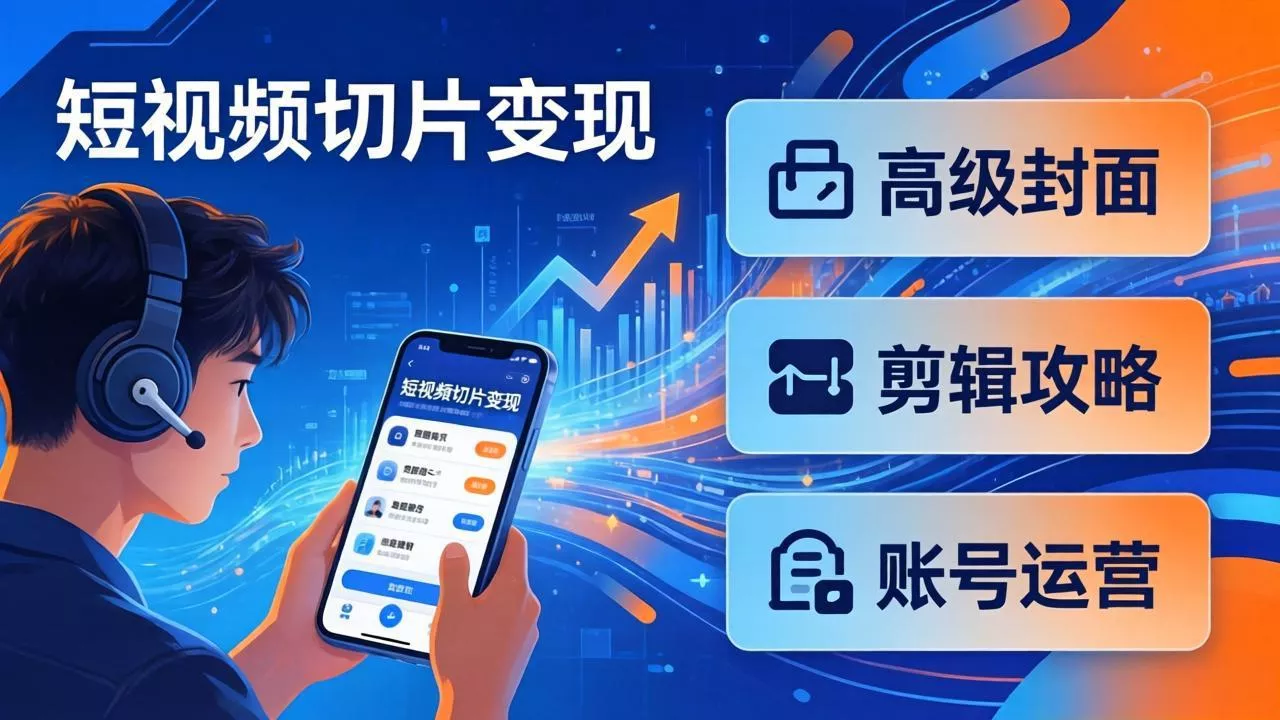 短视频切片变现速成班2.0：高级封面+剪辑攻略+账号运营，0基础小白快速入局副业 - 付费阅读