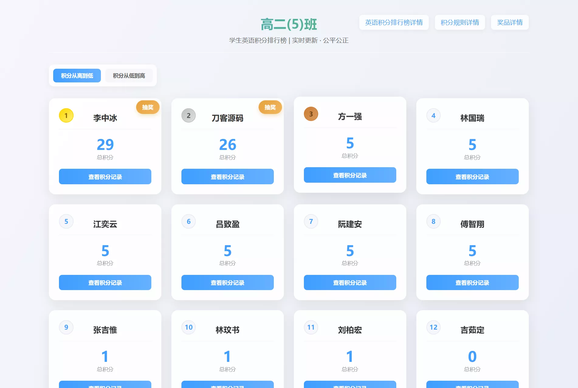 班级学生平时表现记录 积分抽奖系统源码 全开源 - 付费阅读