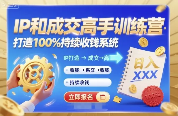 带你成为IP和成交高手的训练营，打造100%持续收钱系统 - 付费阅读