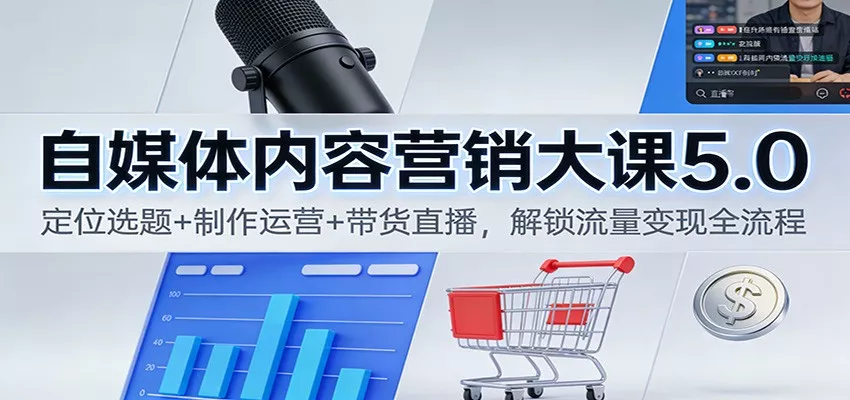自媒体内容营销大课5.0：定位选题+制作运营+带货直播，解锁流量变现全流程 - 付费阅读