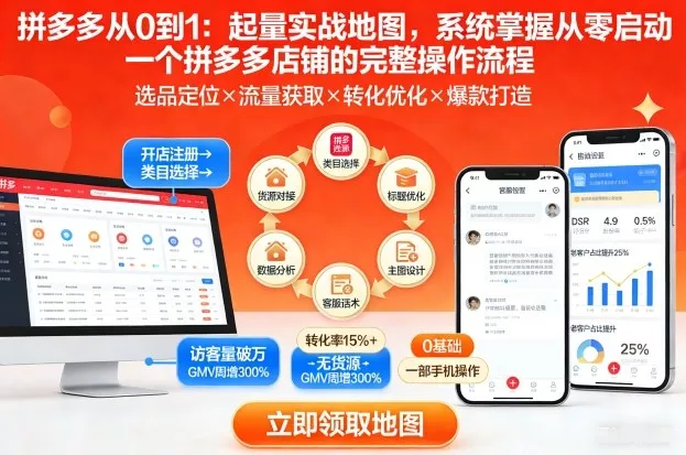 拼多多从0到1：起量实战地图，系统掌握从零启动一个拼多多店铺的完整操作流程 - 付费阅读