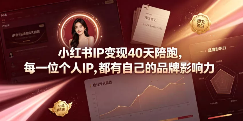 小红书IP变现40天陪跑，每一位个人IP，都有自己的品牌影响力 - 付费阅读