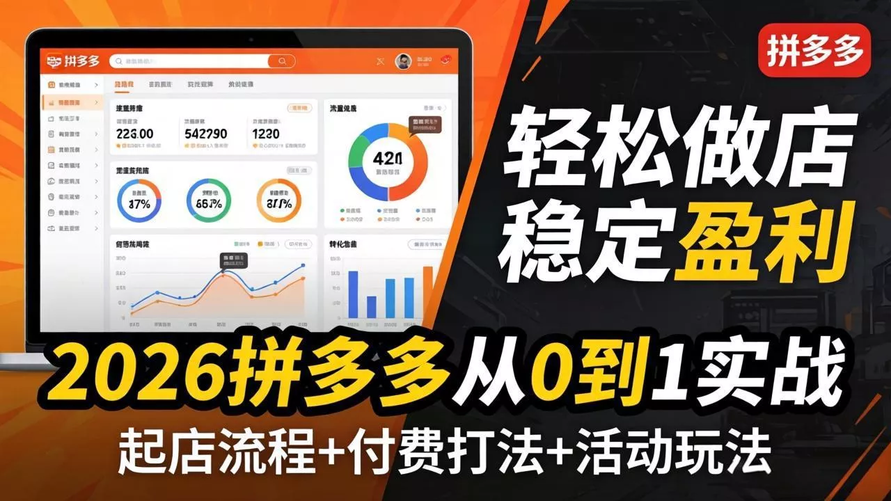 2026拼多多从0到1实战-4月更新：最新起店流程+付费打法+活动玩法，轻松做店稳定盈利 - 付费阅读