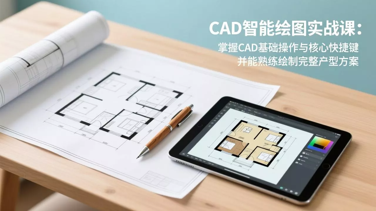 CAD智能绘图实战课：掌握CAD基础操作与核心快捷键，并能熟练绘制完整户型方案 - 付费阅读
