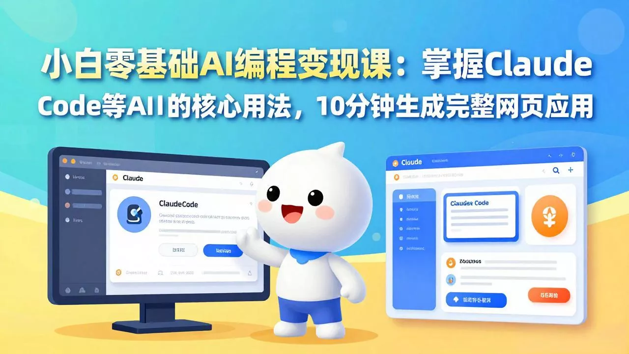小白零基础AI编程变现课：掌握Claude Code等AI工具的核心用法，10分钟生成完整网页应用 - 付费阅读