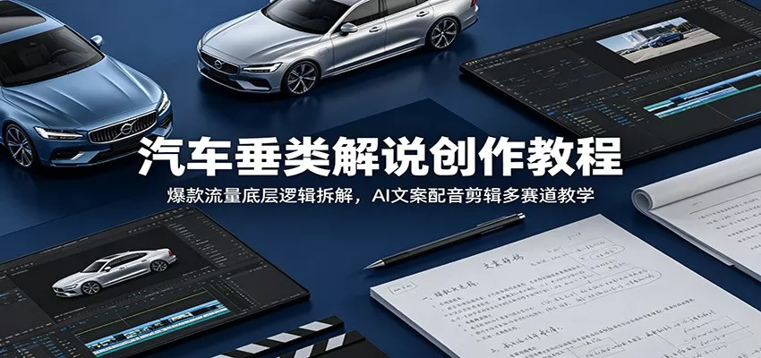 汽车垂类解说创作教程：爆款流量底层逻辑拆解，AI文案配音剪辑多赛道教学 - 付费阅读