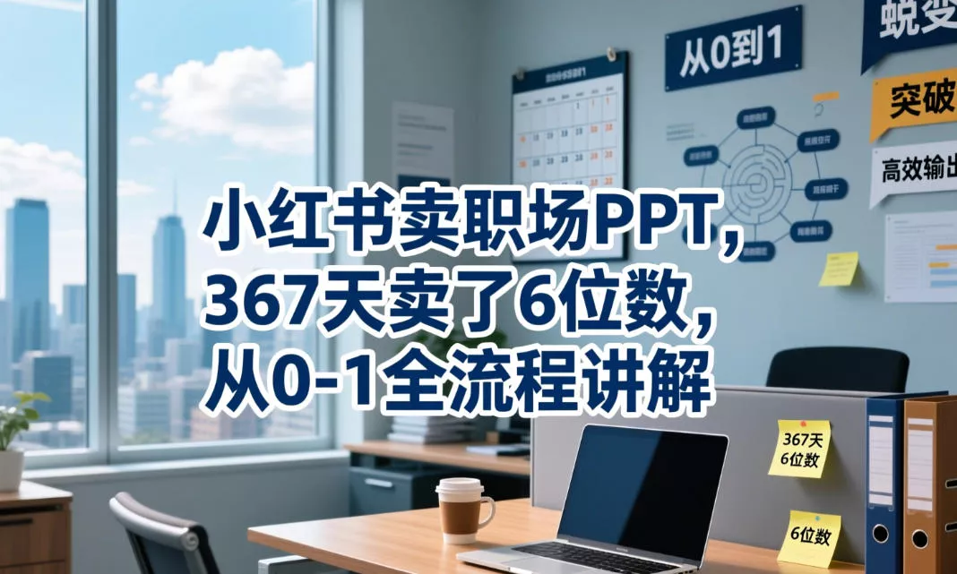 小红书卖职场PPT,367天卖了6位数,从0-1全流程讲解 小红书卖职场PPT,367天卖了6位数,从0-1全流程讲解