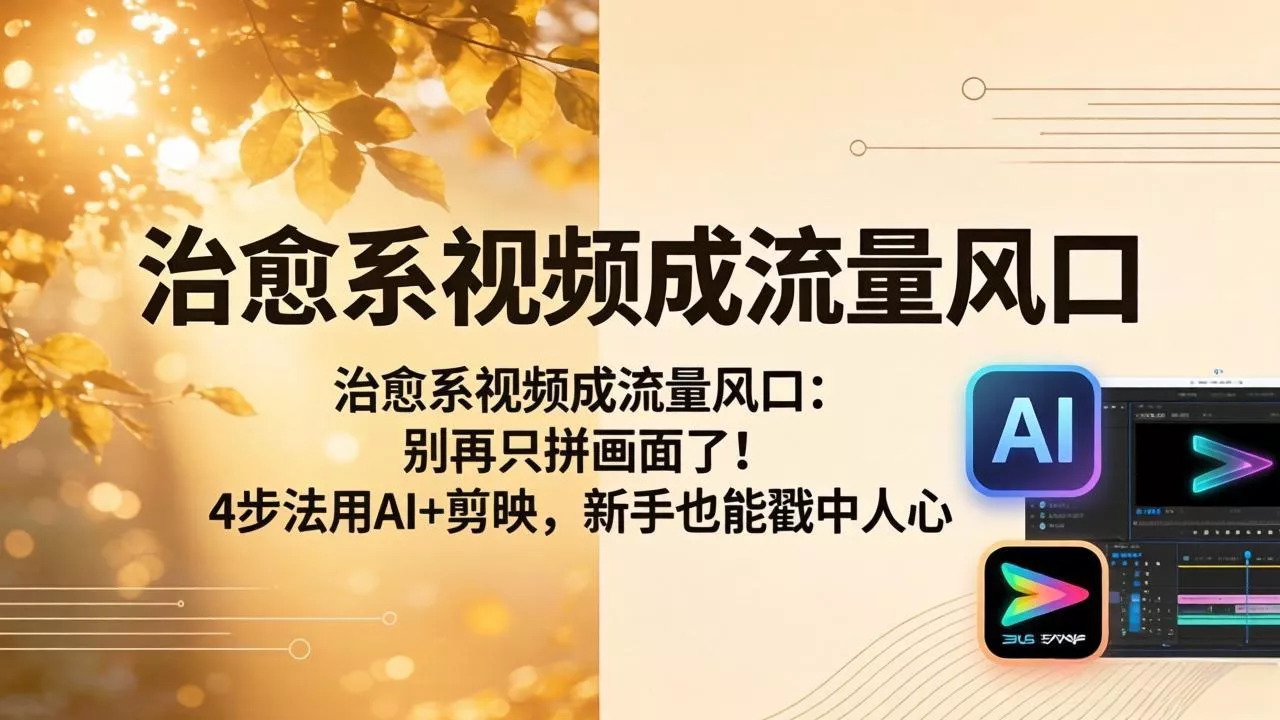 治愈系视频成流量风口：别再只拼画面了！4步法用AI+剪映，新手也能戳中人心 - 付费阅读
