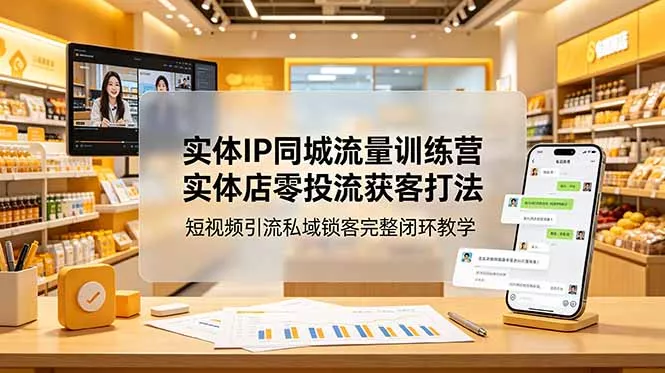 实体IP同城流量训练营：实体店零投流获客打法，短视频引流私域锁客完整闭环教学 - 付费阅读