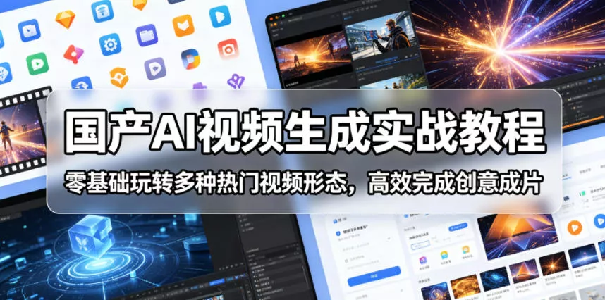 国产AI视频生成实战教程，零基础玩转多种热门视频形态，高效完成创意成片 - 付费阅读