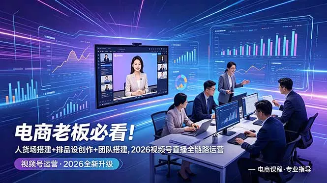 电商老板必看！人货场搭建+排品设计+素材创作+团队搭建，2026视频号直播全链路运营 - 付费阅读