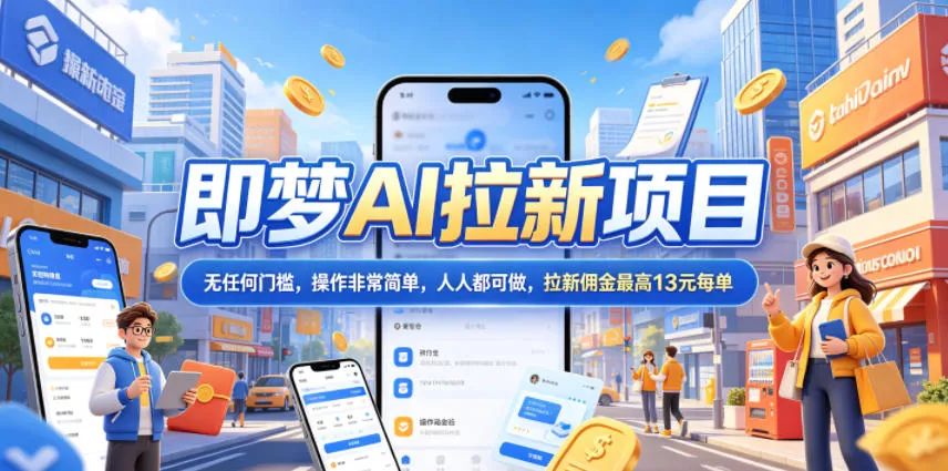 2026年即梦AI拉新项目最新玩法，无任何门槛，操作非常简单，人人都可做，拉新佣金最高13米每单(更新6月24日) - 付费阅读
