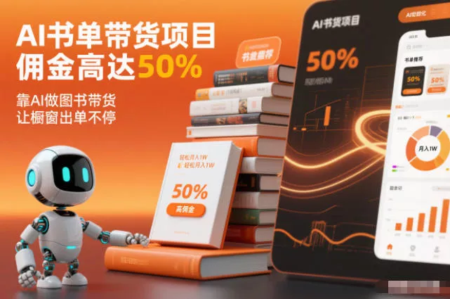 AI书单带货项目，佣金高达50%，靠AI做图书带货，让橱窗出单不停，轻松月入1W - 付费阅读