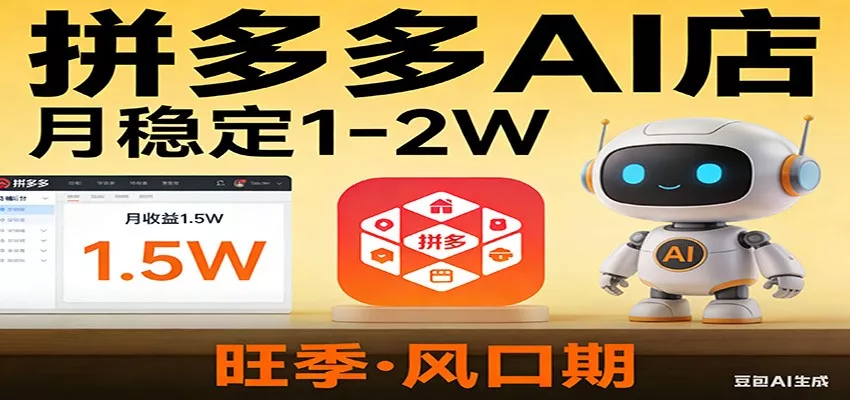 开一家拼多多AI店，月稳定1-2W，目前旺季，风口期！ - 付费阅读