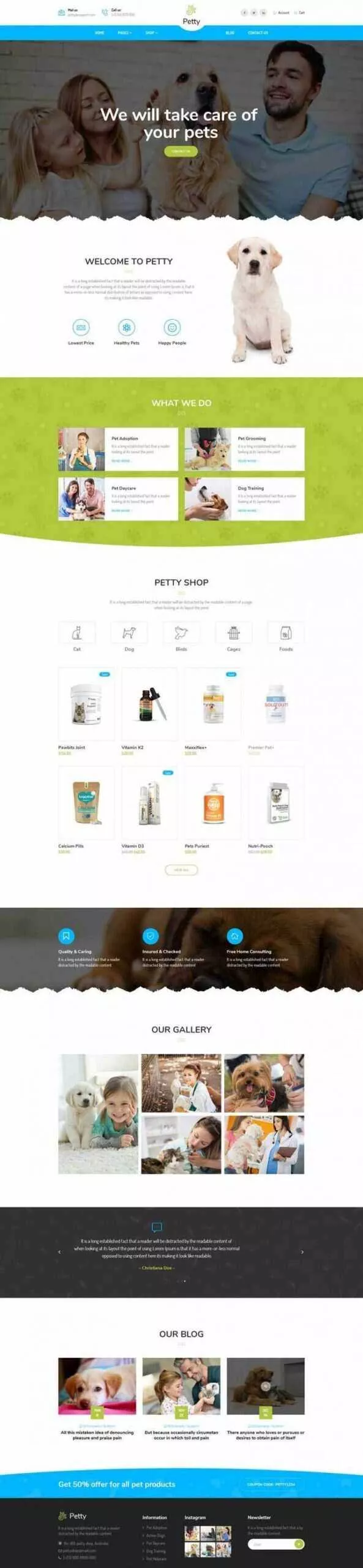 Bootstrap扁平响应式宠物商店宠物医院网站 - 付费阅读