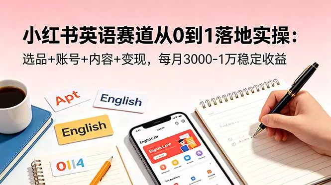 小红书英语赛道从0到1落地实操：选品+账号+内容+变现，每月3000-1万稳定收益 - 付费阅读