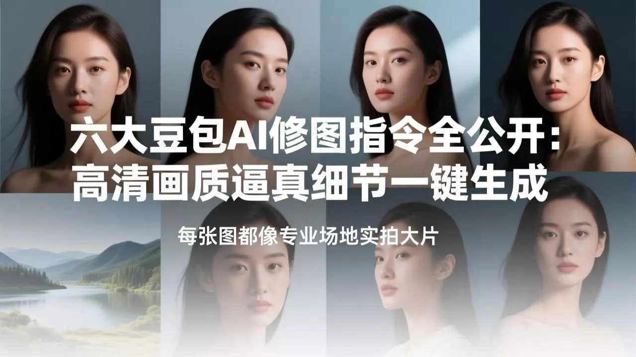 六大豆包AI修图指令全公开：高清画质逼真细节一键生成，每张图都像专业场地实拍大片 - 付费阅读