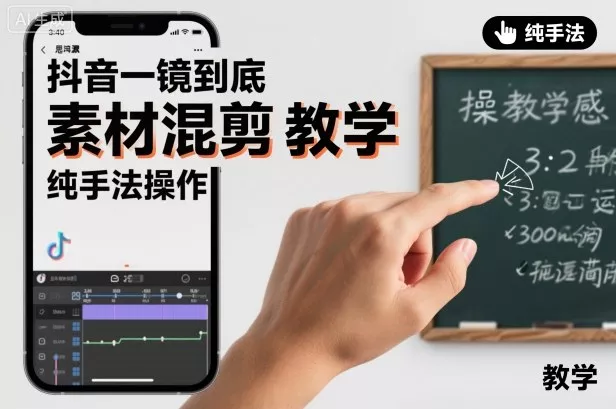 抖音一镜到底素材混剪教学，纯手法操作 - 付费阅读
