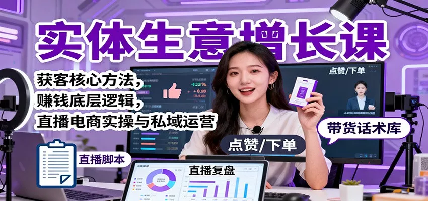 实体生意增长课：获客核心方法，赚钱底层逻辑，直播电商实操与私域运营 - 付费阅读