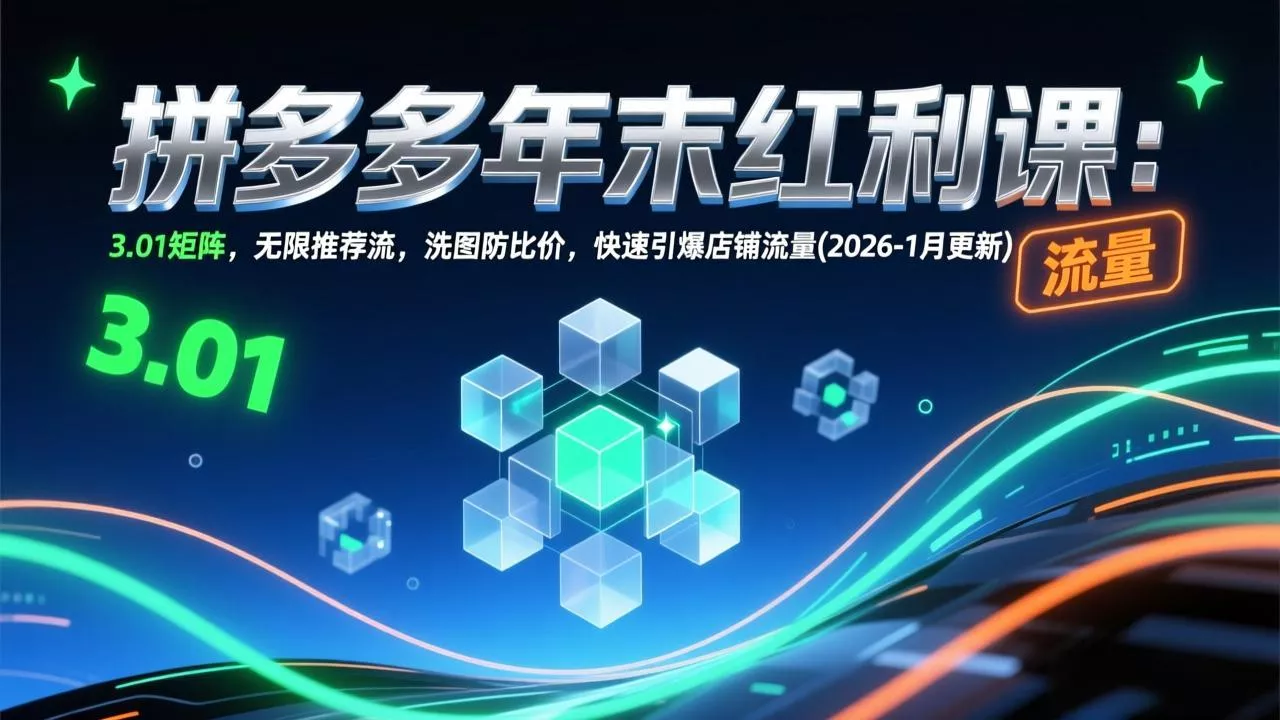 拼多多年末红利课：3.01矩阵，无限推荐流，洗图防比价，快速引爆店铺流量(2026-1月更新 - 付费阅读