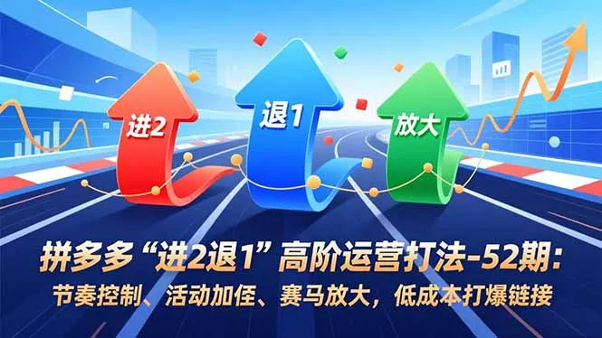 拼多多“进2退1”高阶运营打法-52期：节奏控制、活动加权、赛马放大，低成本打爆链接 - 付费阅读