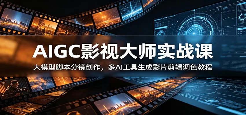 AIGC影视大师实战课：大模型脚本分镜创作，多AI工具生成影片剪辑调色教程 - 付费阅读