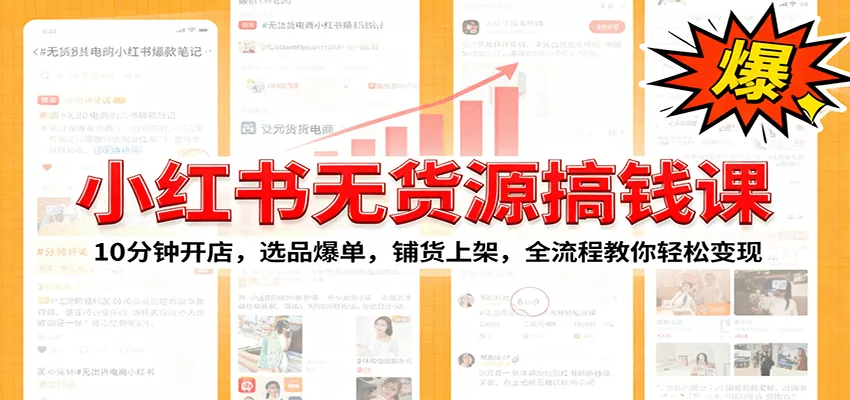 小红书无货源爆单课：10分钟开店，选品爆单，铺货上架，全流程教你轻松变现 - 付费阅读