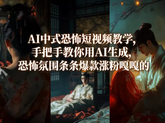 AI中式恐怖短视频教学，手把手教你用AI生成，恐怖氛围条条爆款涨粉嘎嘎的 - 付费阅读