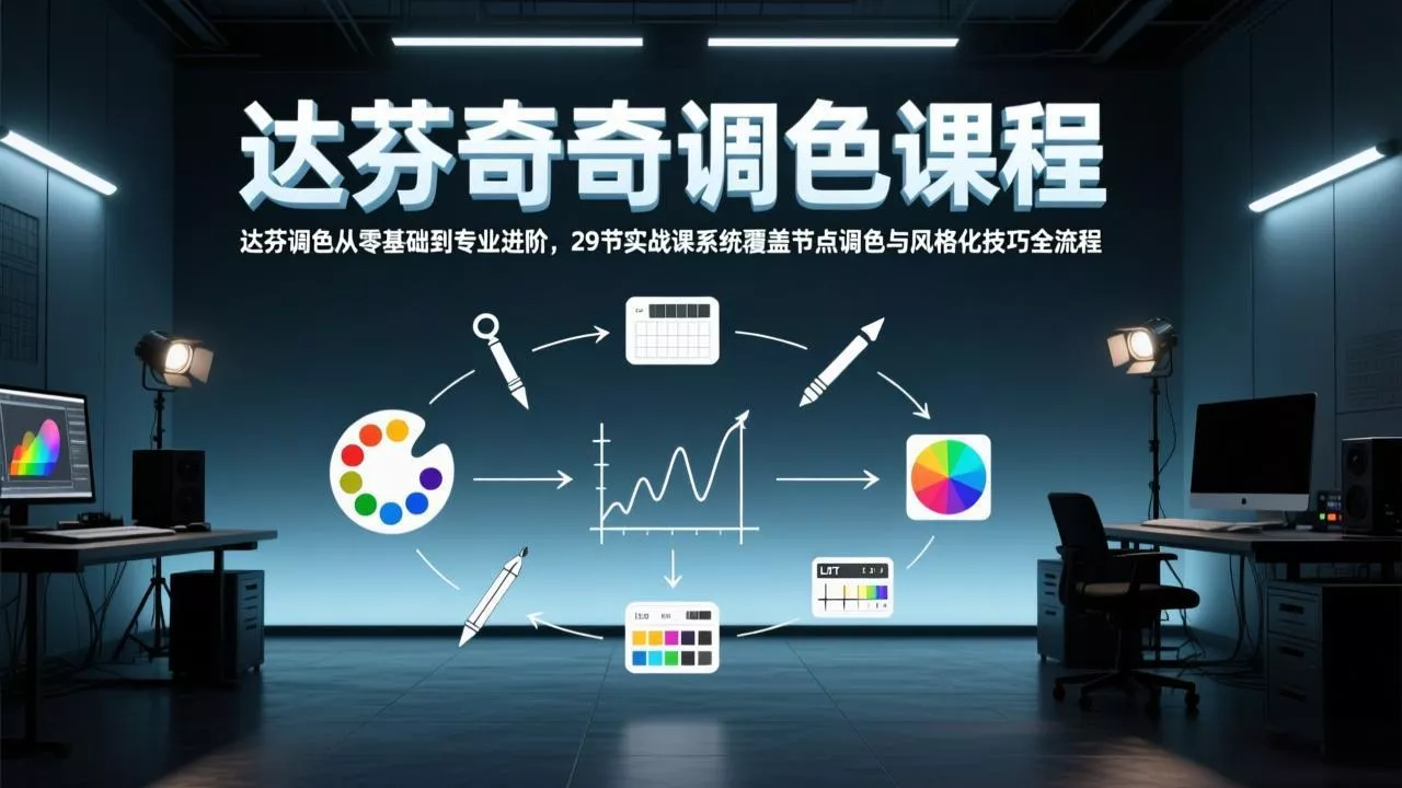 达芬奇调色从零基础到专业进阶，29节实战课系统覆盖节点调色与风格化技巧全流程 - 付费阅读