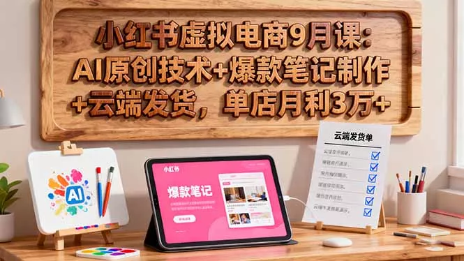 小红书虚拟电商9月课：AI原创技术+爆款笔记制作+云端发货，单店月利3万+ - 付费阅读