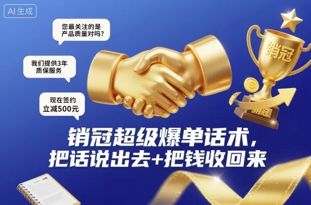 销冠超级爆单话术，把话说出去+把钱收回来 - 付费阅读
