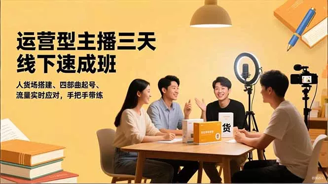 运营型主播三天线下班，人货场搭建,四部曲起号,流量实时应对，手把手带练 - 付费阅读