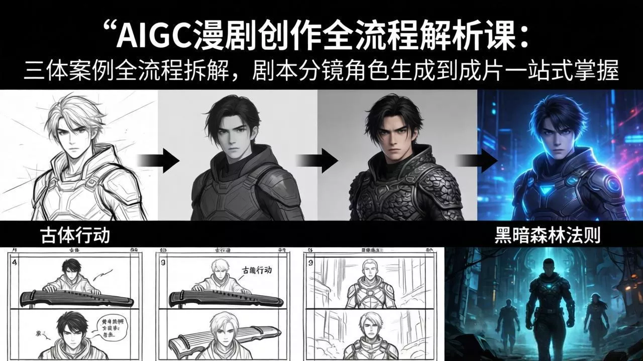 AIGC漫剧创作全流程解析课：三体案例全流程拆解，剧本分镜角色生成到成片一站式掌握 - 付费阅读
