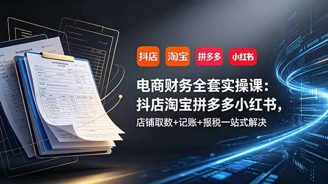 电商财务全套实操课：抖店淘宝拼多多小红书，店铺取数+记账+报税一站式解决 - 付费阅读